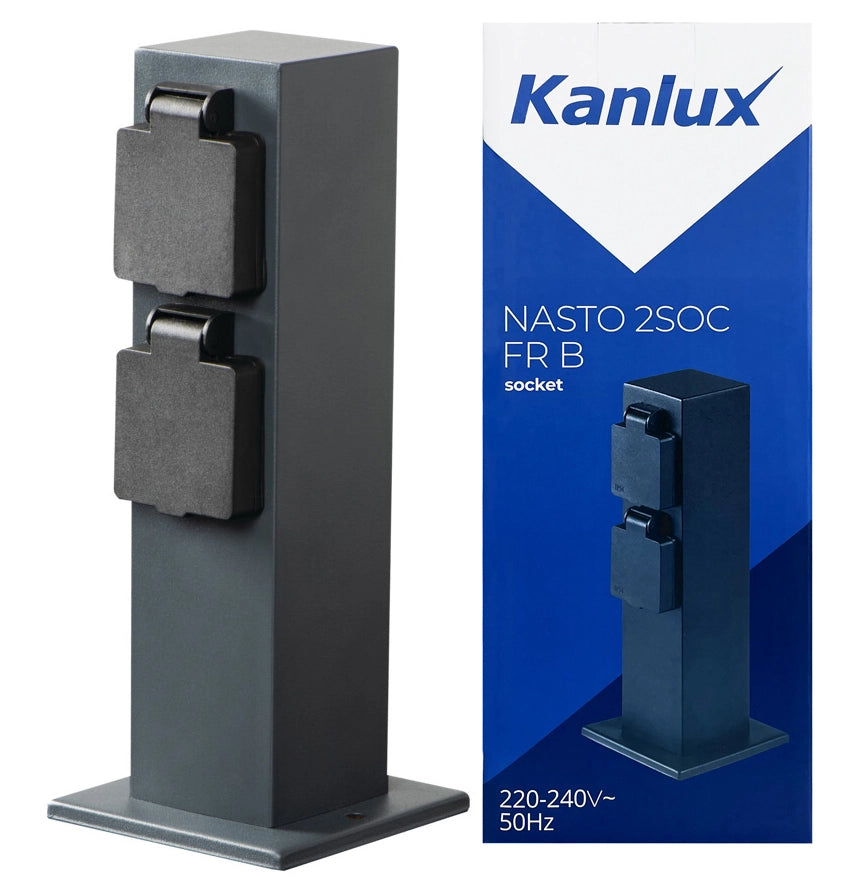 Lampione da giardino Kanlux NASTO 2 prese IP44 antracite