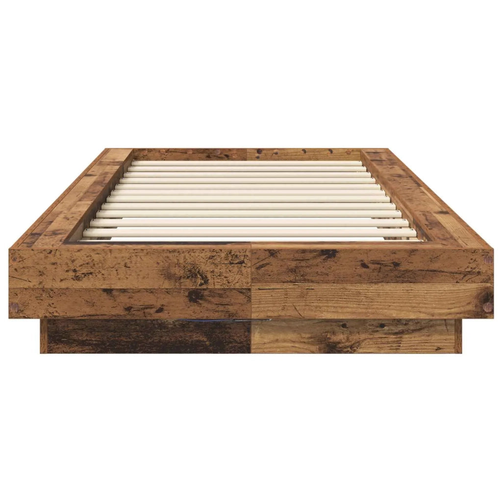 Letto con LED Legno antico 80 x 200 cm Legno ingegnerizzato 3429584