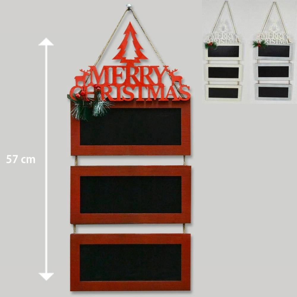 Trade Shop - Lavagne In Legno Con Scritta Merry Christmas 3 Colori 57cm Decorazioni Natalizie -