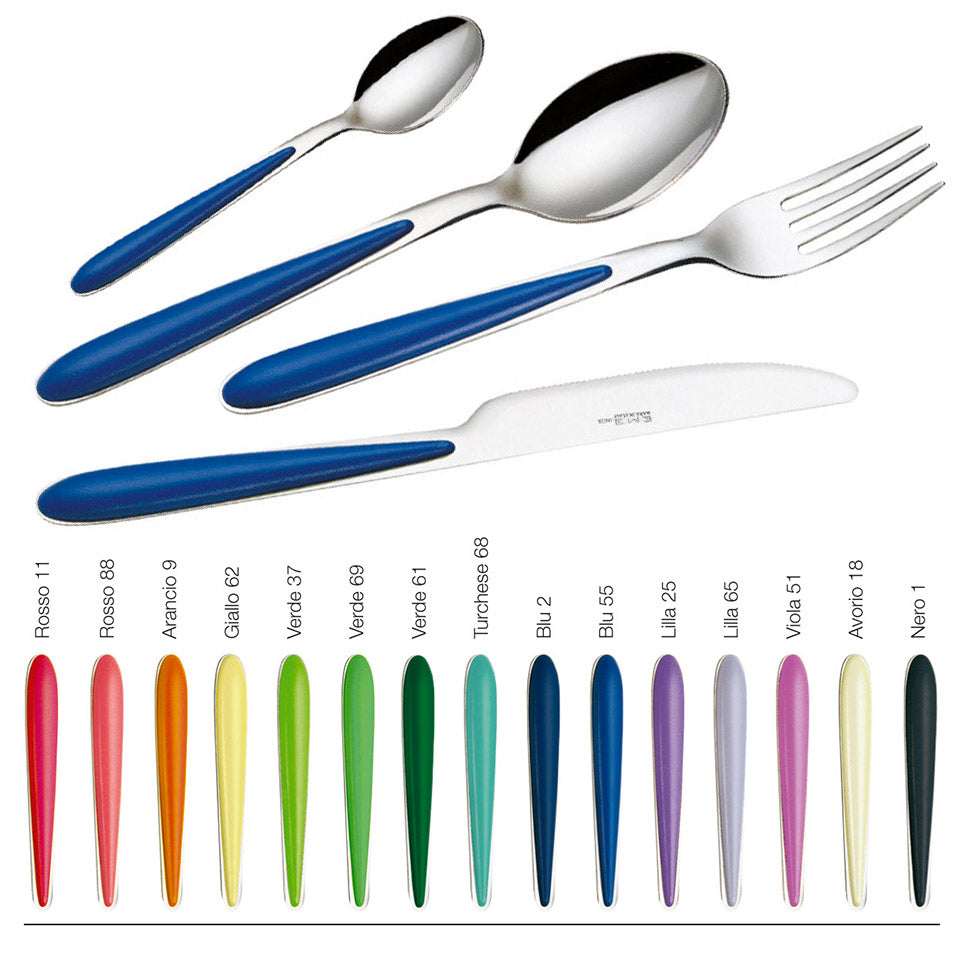 Servizio Set di Posate 24 Pezzi in Acciaio Eme Caribe Blu 55
