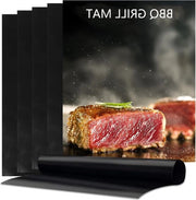 Set di mattonelle per BBQ da 6 - 40 x 33 cm - mattonella per BBQ riciclabile per gas e carbone - antiaderente - resistente al calore fino a 260 °C