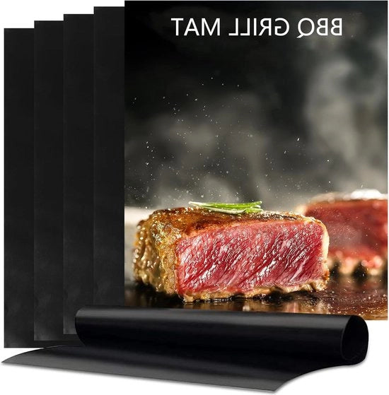 Set di mattonelle per BBQ da 6 - 40 x 33 cm - mattonella per BBQ riciclabile per gas e carbone - antiaderente - resistente al calore fino a 260 °C
