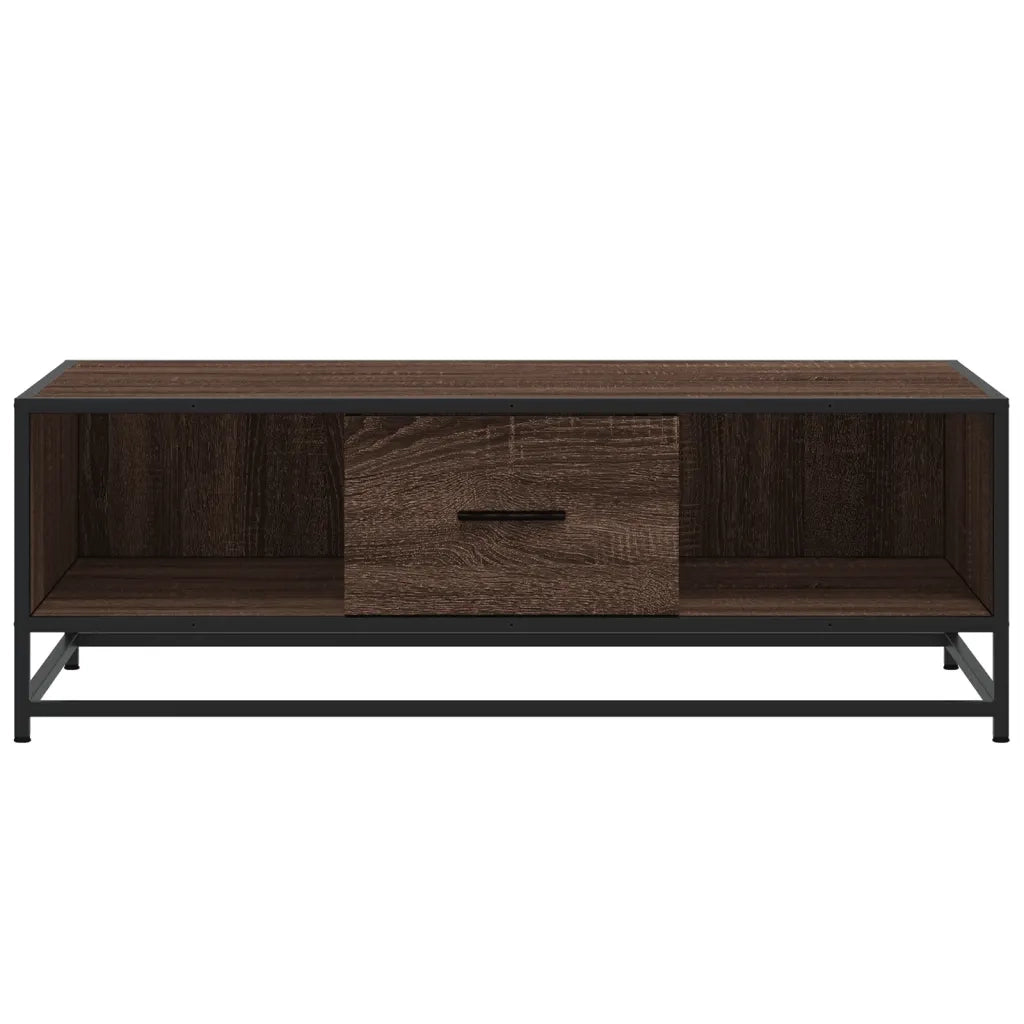 vidaXL Tavolino Rovere Marrone 100x57x35 cm Legno Multistrato Metallo