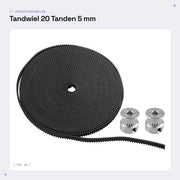 Impostazione a dente 20 denti - 2GT set di sostituzione - con gomma e acciaio - adatto per stampanti 3D - alta precisione - duraturo e flessibile - set di denti