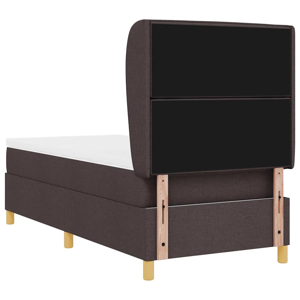 Letto a molle con materasso Marrone Scuro 200 x 100 cm Tessuto 3340679