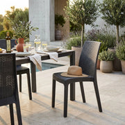 Sedia da Giardino Impilabile in Wicker cm 47x59x86 - VIRGINIA