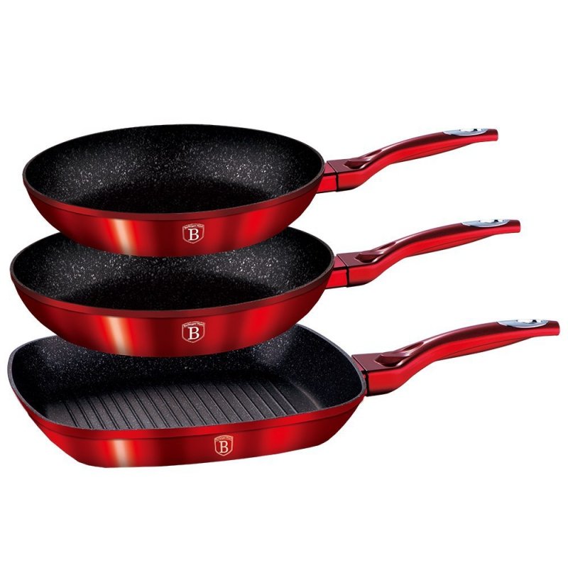 Berlinger haus BH-1289 Set di 3 padelle antiaderenti in granito