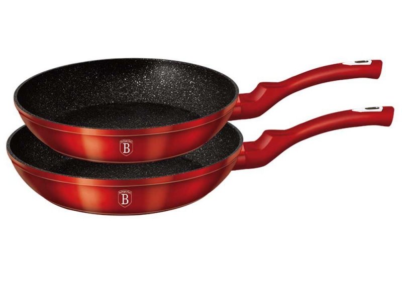 Berlinger haus BH-1612 Set di 2 padelle in granito - Rosso metallizzato