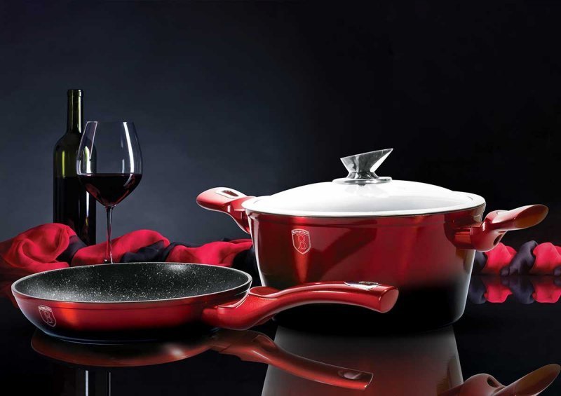 Berlinger haus BH-1632 Set di pentole bordeaux nero metallizzato da 15 pezzi