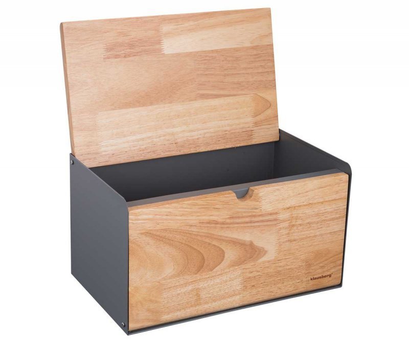 Klausberg KB-7395 Portapane bifacciale in acciaio e legno