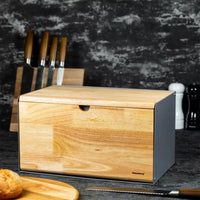 Klausberg KB-7395 Portapane bifacciale in acciaio e legno