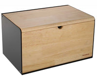 Klausberg KB-7386 Portapane in acciaio e legno con doppio coperchio