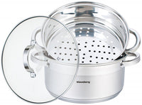 Klausberg KB-7144 Set di pentole per cottura a vapore in acciaio inossidabile da 24 cm