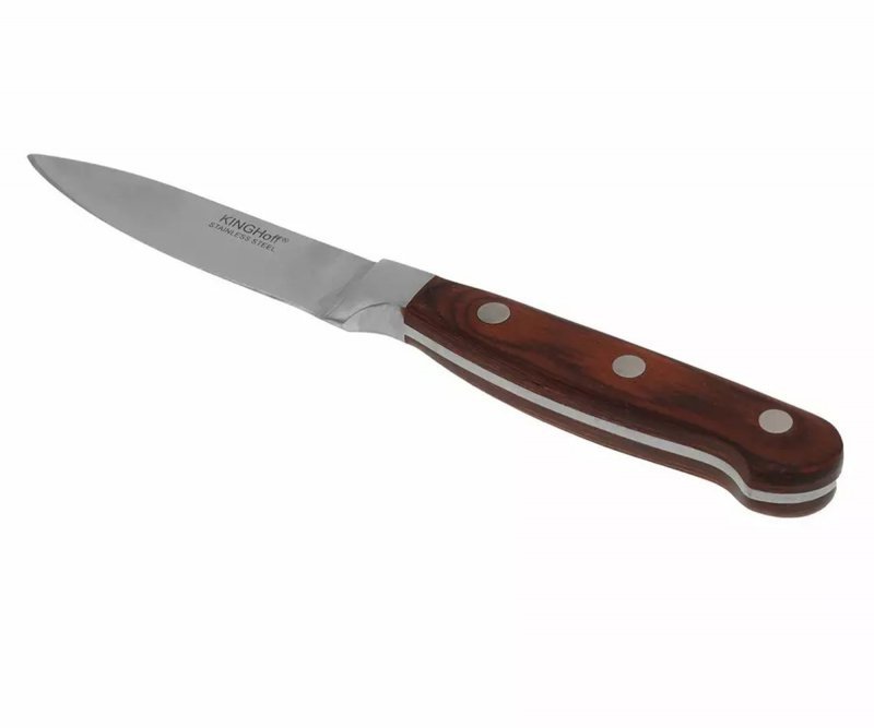 Coltello per sbucciare Kinghoff KH-3436 in acciaio inossidabile, impugnatura ergonomica da 8,5 cm