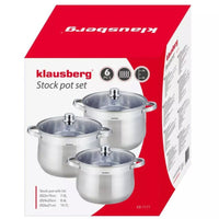 Klausberg KB-7177 Set di 3 pentole in acciaio inox