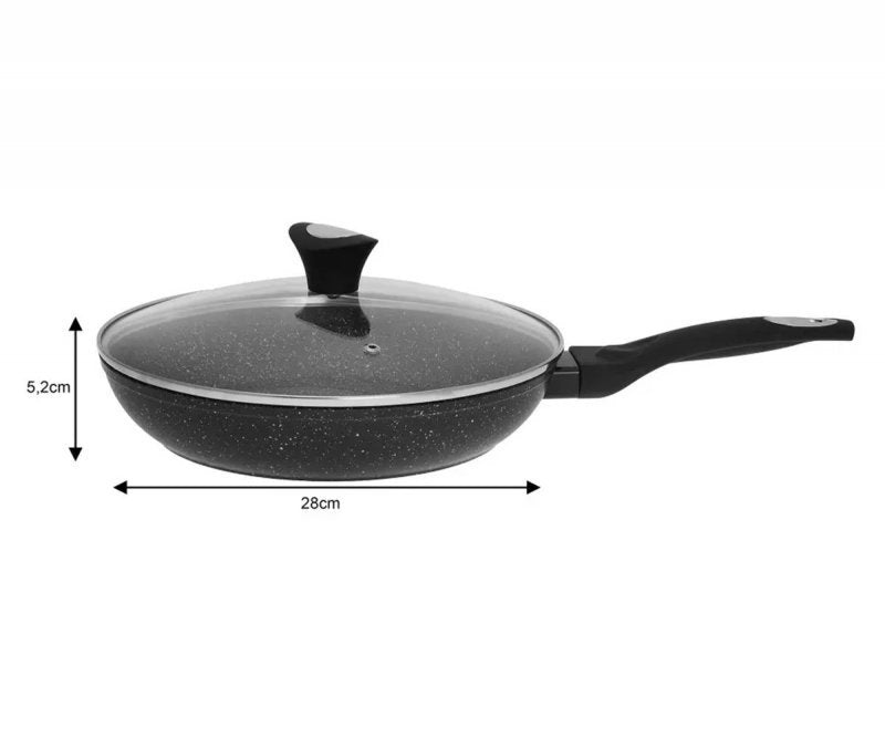 Klausberg KB-7041 Padella antiaderente in granito con coperchio 28 cm