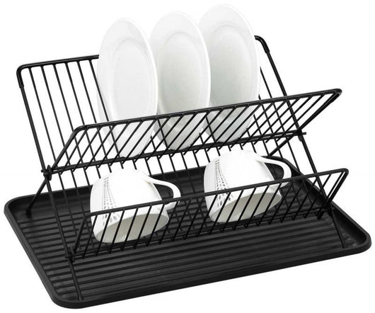 Kinghoff KH-1356 Scolapiatti compatto con vassoio e design pieghevole