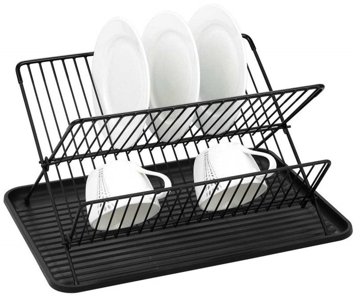 Kinghoff KH-1356 Scolapiatti compatto con vassoio e design pieghevole