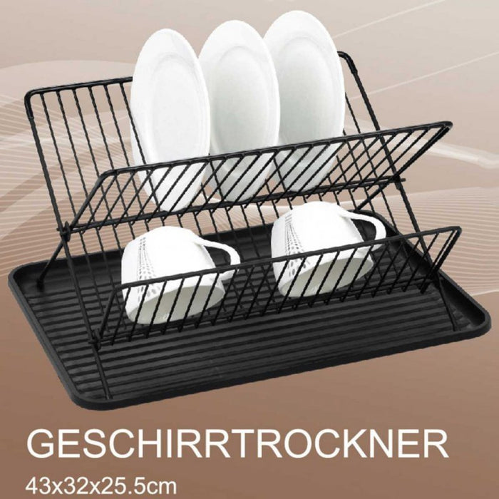 Kinghoff KH-1356 Scolapiatti compatto con vassoio e design pieghevole