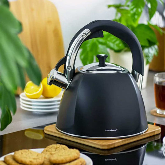 Klausberg KB-7194 Bollitore con fischietto in acciaio inossidabile da 3 litri