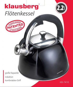 Bollitore in acciaio inossidabile con fischio Klausberg KB-7410 da 2,2 l