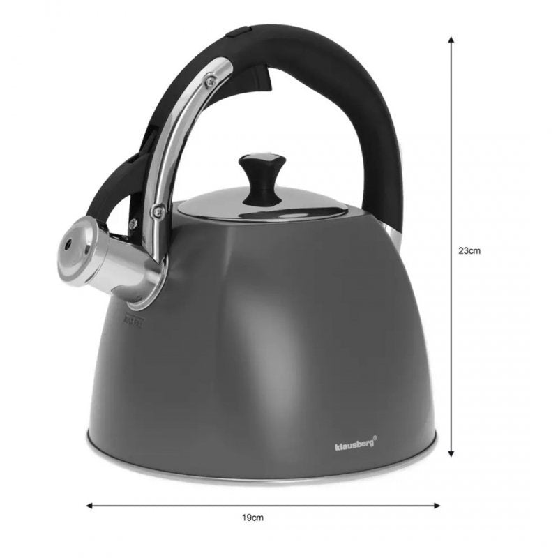 Klausberg KB-7411 Bollitore a fischio in acciaio inossidabile da 2,2 l per tutti i fornelli