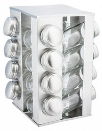 Kinghoff KH-4007 Porta spezie girevole in acciaio inox con 16 contenitori