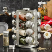 Kinghoff KH-4006 Porta spezie in acciaio inossidabile con 16 contenitori