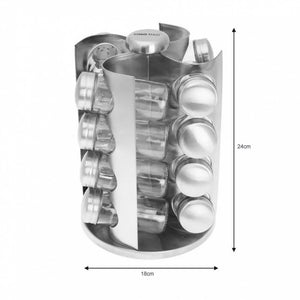 Kinghoff KH-4006 Porta spezie in acciaio inossidabile con 16 contenitori