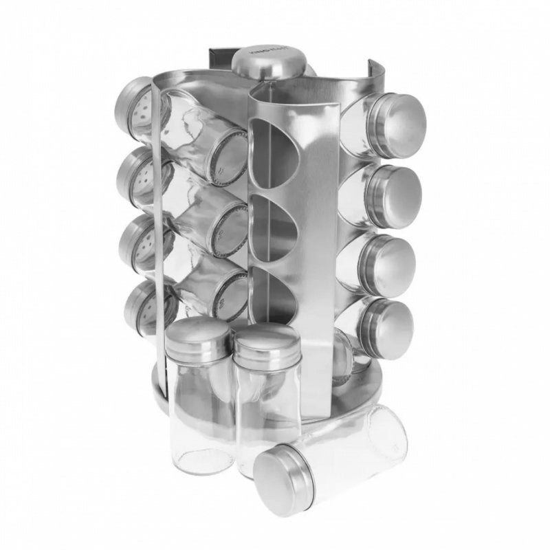 Kinghoff KH-4006 Porta spezie in acciaio inossidabile con 16 contenitori