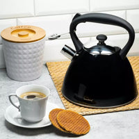 Klausberg KB-7208 Bollitore a fischio in acciaio inox nero da 3 litri