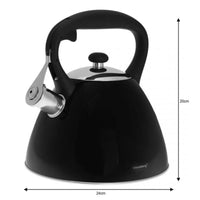 Klausberg KB-7208 Bollitore a fischio in acciaio inox nero da 3 litri