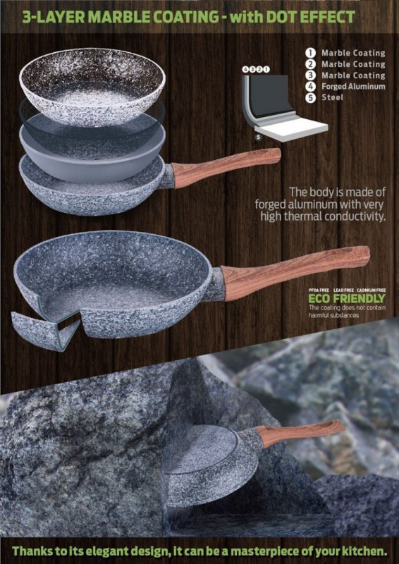 Berlinger haus BH-1214 Set di 3 padelle in granito