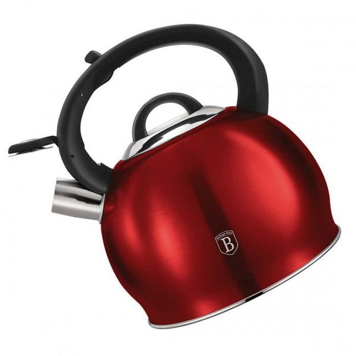 Berlinger haus BH-1074 Bollitore con fischio in Borgogna - Acciaio inossidabile da 3 litri