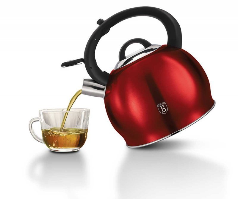 Berlinger haus BH-1074 Bollitore con fischio in Borgogna - Acciaio inossidabile da 3 litri