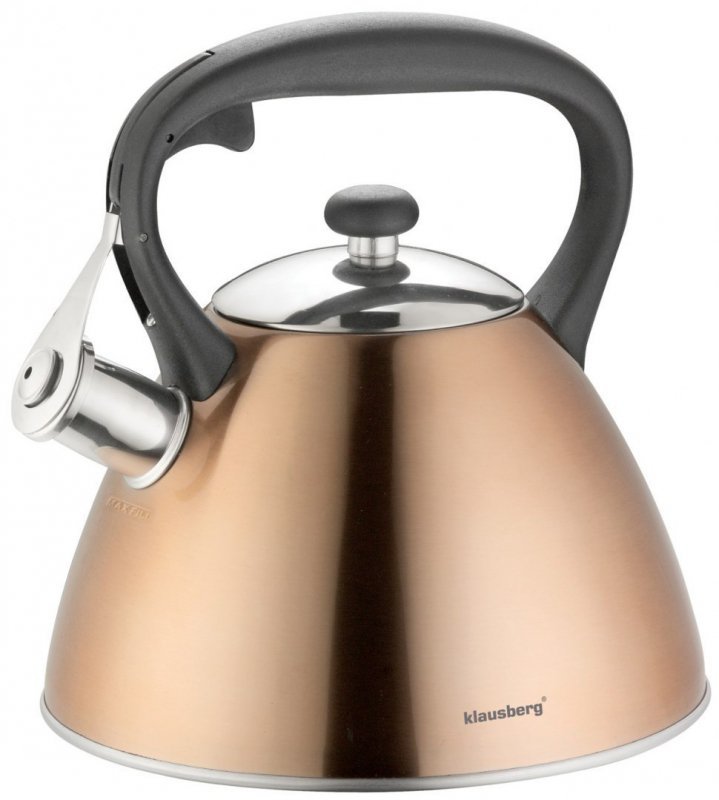 Klausberg KB-7209 Bollitore con fischietto in acciaio inossidabile e rame da 3 litri