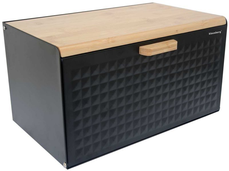 Klausberg KB-7425 Portapane bifacciale in nero opaco e legno