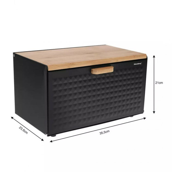 Klausberg KB-7425 Portapane bifacciale in nero opaco e legno