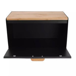 Klausberg KB-7425 Portapane bifacciale in nero opaco e legno