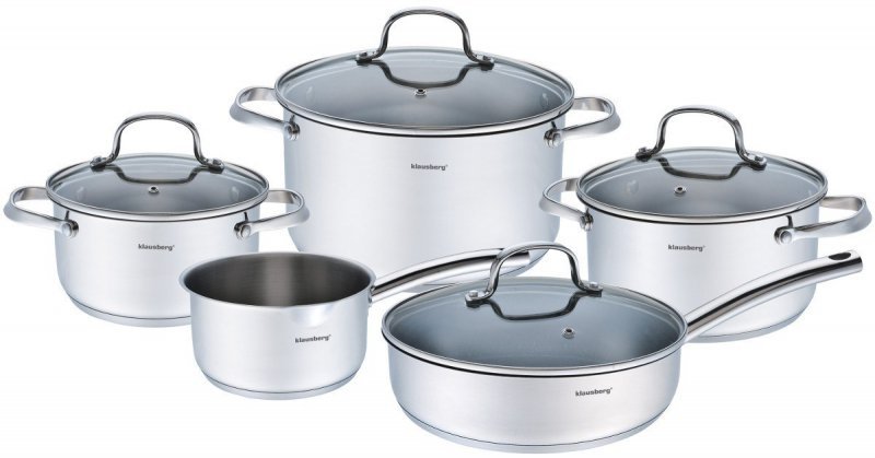 Klausberg KB-7215 Set di pentole in acciaio inossidabile di alta qualità da 9 pezzi