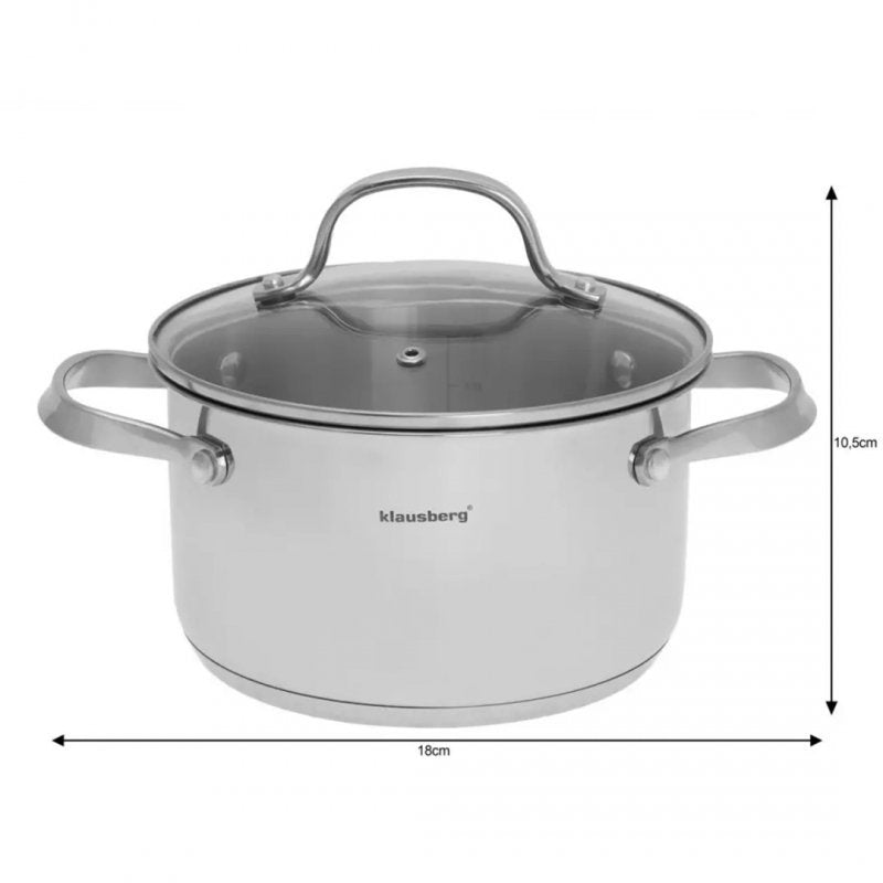 Klausberg KB-7215 Set di pentole in acciaio inossidabile di alta qualità da 9 pezzi