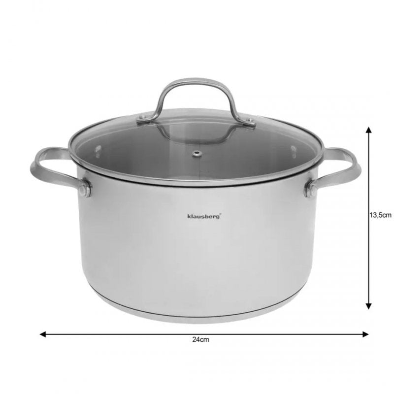 Klausberg KB-7215 Set di pentole in acciaio inossidabile di alta qualità da 9 pezzi