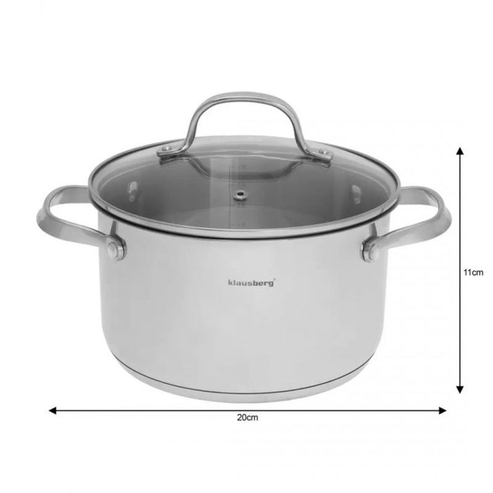 Klausberg KB-7215 Set di pentole in acciaio inossidabile di alta qualità da 9 pezzi