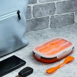 Klausberg KB-7022 Portapranzo pieghevole in silicone con posate