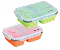 Klausberg KB-7024 Lunch Box in silicone a tre scomparti con posate