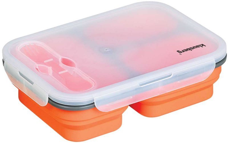 Klausberg KB-7024 Lunch Box in silicone a tre scomparti con posate
