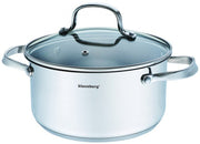Klausberg KB-7213 Pentola in acciaio inossidabile da 3,3 l con coperchio in vetro temperato