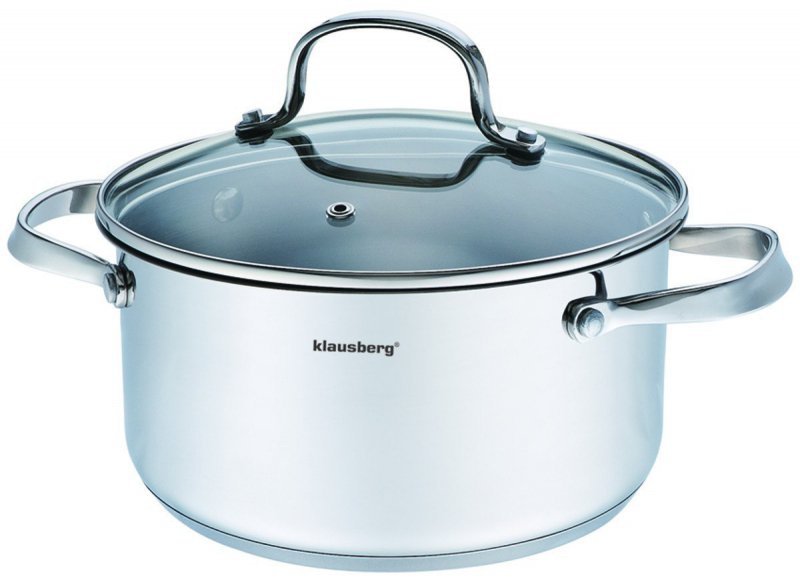 Klausberg KB-7213 Pentola in acciaio inossidabile da 3,3 l con coperchio in vetro temperato
