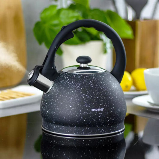 Bollitore con fischietto in marmo Kinghoff KH-1403 da 2 litri con manico Soft Touch