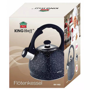 Bollitore con fischietto in marmo Kinghoff KH-1403 da 2 litri con manico Soft Touch